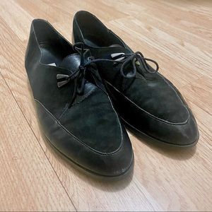 Vintage Suede Pointed Toe Leather Shoes - Narrow Fit